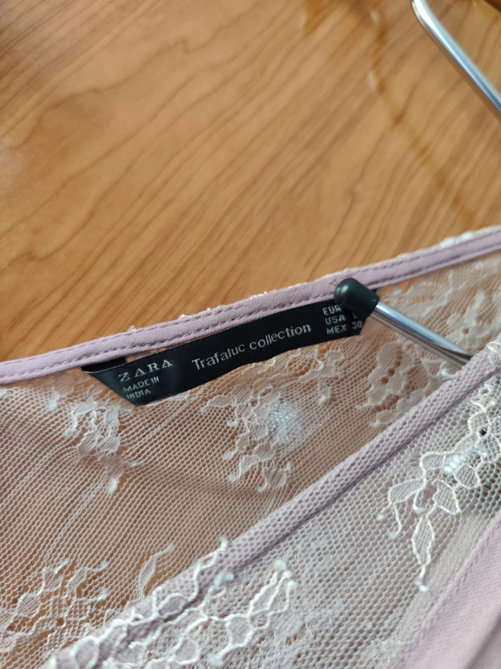 Zara Trafaluc vestido encaje rosa palo boho L – photo 3